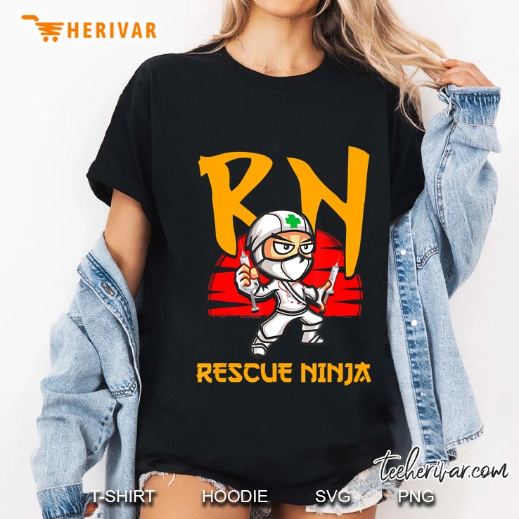 Nursing Gift Funny Rescue Ninja Registered Nurse Ladies Tee