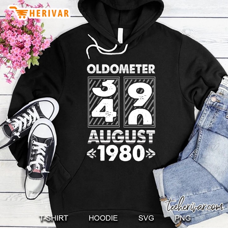 Oldometer 39-40 Years Born In August 1980 40Th Birthday Hoodie
