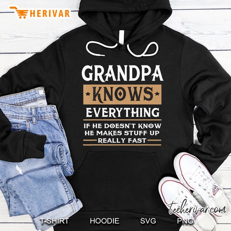 Pop Grandpa Christmas Gift, Grandpa Knows Everything Hoodie