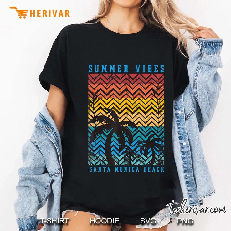 Santa Monica Beach Retro Vintage California Summer Vibes Ladies Tee