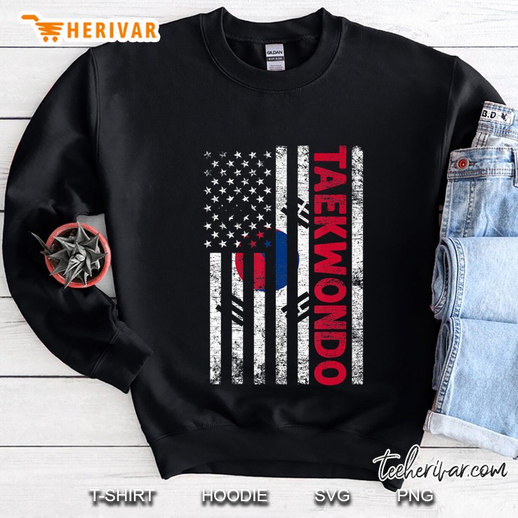 Usa Korea Flag Taekwondo Sweatshirt