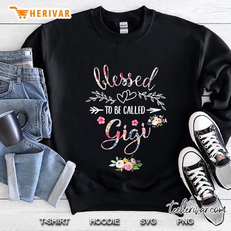 Womens Blessed Gigi Floral Grandma Mother
