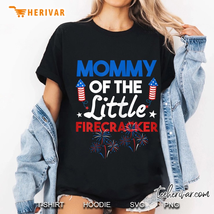 Womens Mom Of The Little Firecracker 4Th Of July Ladies Tee