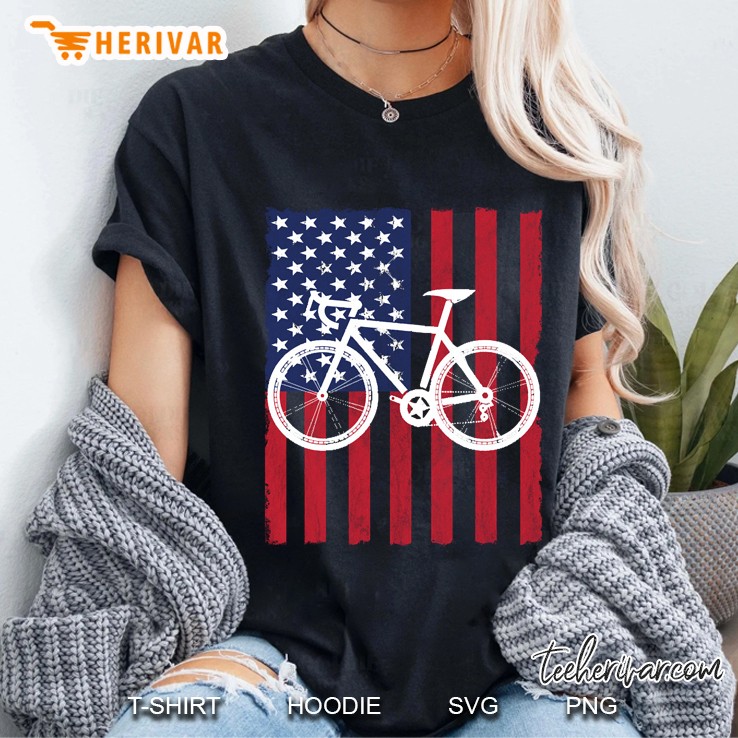 Cycling Usa Flag Ladies Tee
