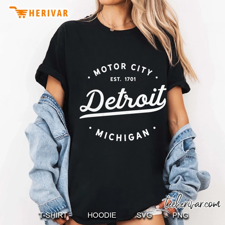 Detroit Michigan Motor City Classic Vintage Retro Est 1701 Hoodie