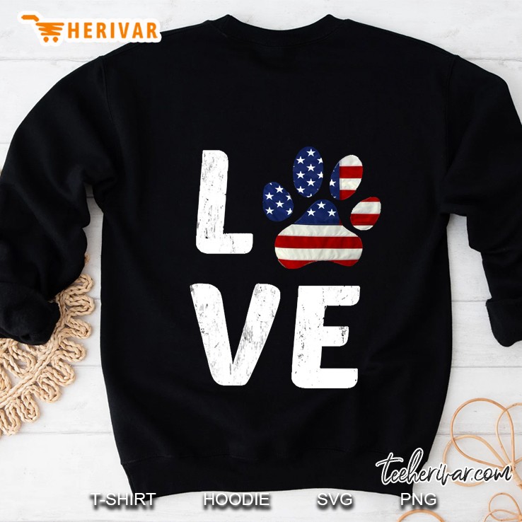 Patriotic American Flag Dog Love Sweatshirt