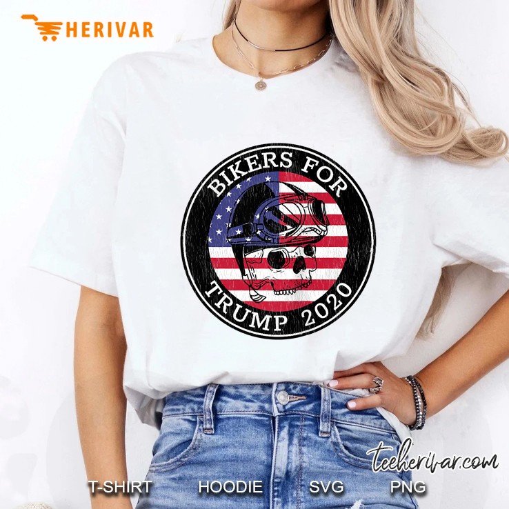 (Print On Back ) Bikers For Trump 2020 - Retro Motorcycle Tank Top Ladies Tee
