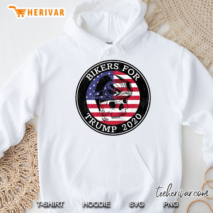 (Print On Back ) Bikers For Trump 2020 - Retro Motorcycle Tank Top Hoodie