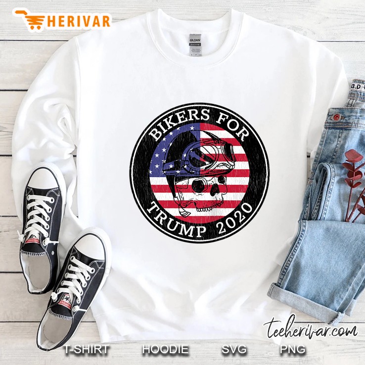 (Print On Back ) Bikers For Trump 2020 - Retro Motorcycle Tank Top Sweatshirt