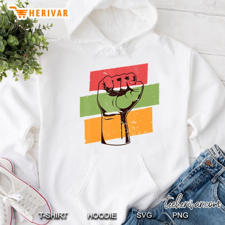 Black History Month L Black Pride Fist African Colors Hoodie