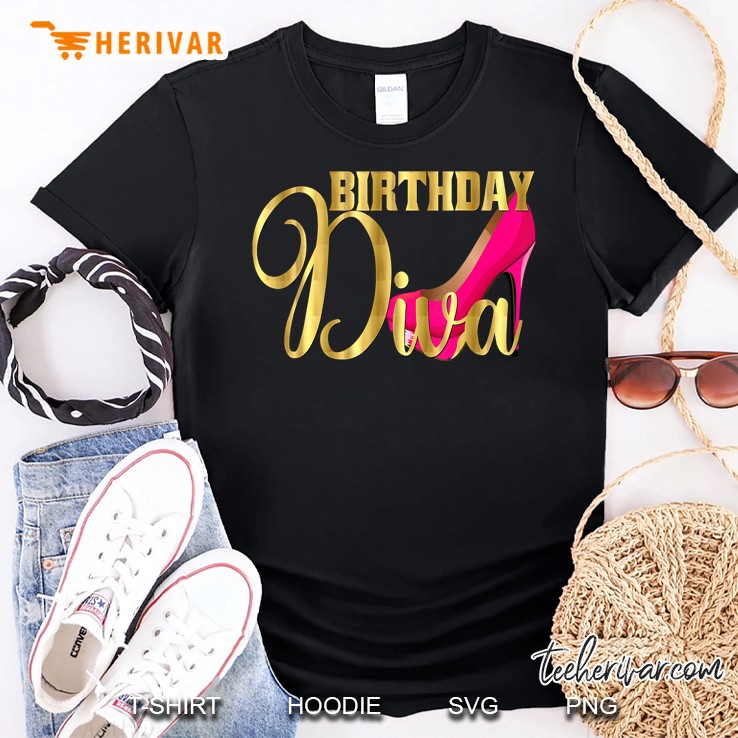 40Th Birthday Diva Matching Squad 40 Pink Shoe Shirt