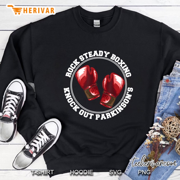 Rock Steady Boxing Knock Out Parkinsons Fighter Red Gloves Sweatshirt
