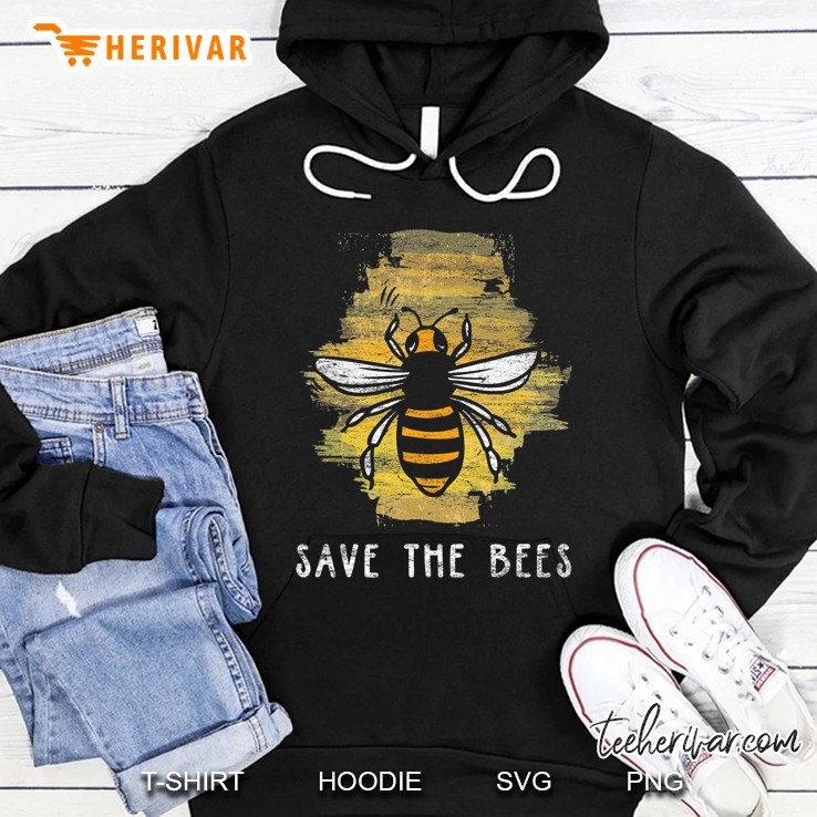 Save The Bees Tee Retro Kids Gift Climate Change Christmas Hoodie