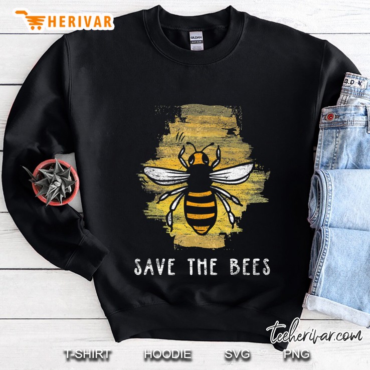 Save The Bees Tee Retro Kids Gift Climate Change Christmas Sweatshirt