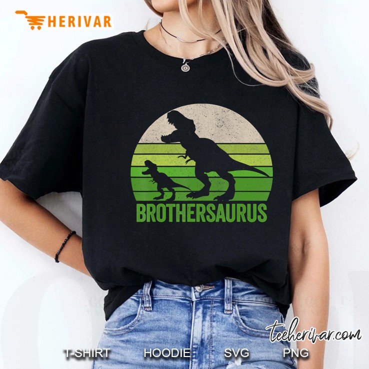 Vintage Brothersaurus Apparel Funny Brother Two Dinosaurs Ladies Tee