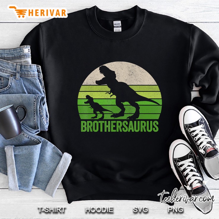 Vintage Brothersaurus Apparel Funny Brother Two Dinosaurs Sweatshirt