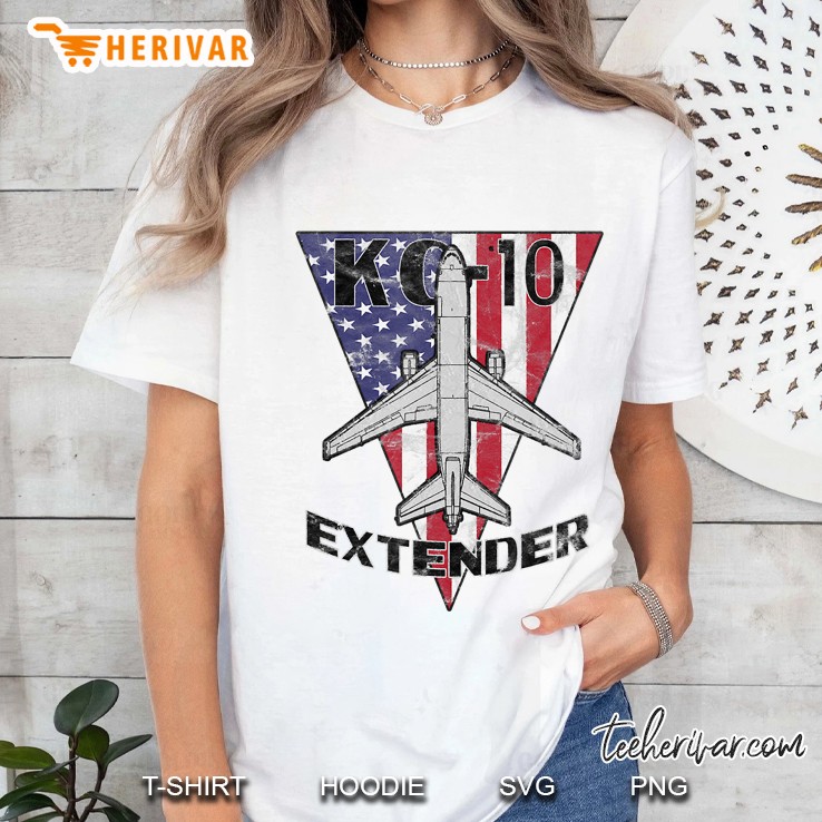 Kc-10 Extender Military Tanker Airplane Patriotic Vintage Ladies Tee