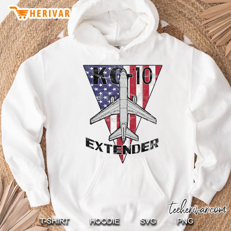 Kc-10 Extender Military Tanker Airplane Patriotic Vintage Hoodie