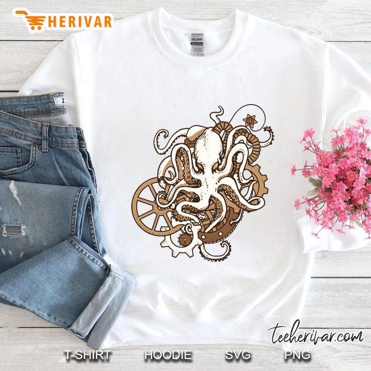 Steampunk Shirt -Octopus Shirt - Engineering Sweatshirt