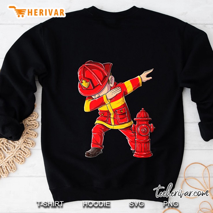 Dabbing Firefighter Kids Boys Men Funny Dab Tee Gift Sweatshirt