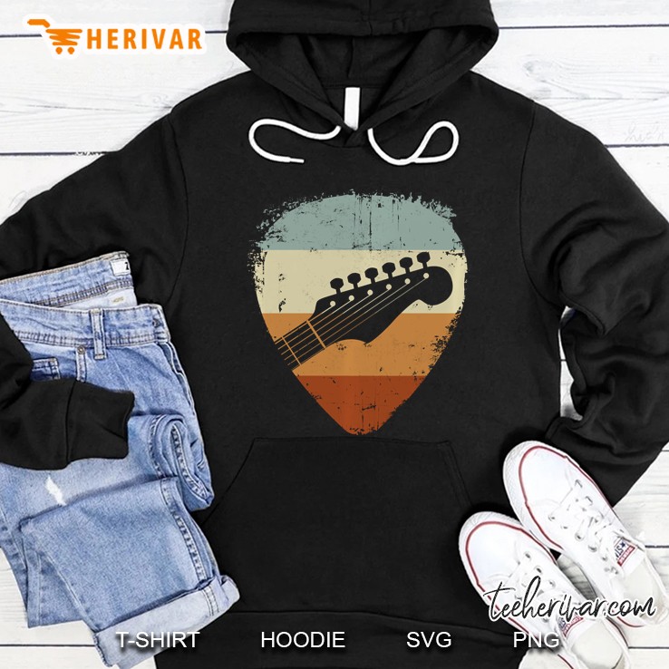 Guitar Headstock Vintage Pick For Guitarist Guitar Player Pullover Hoodie