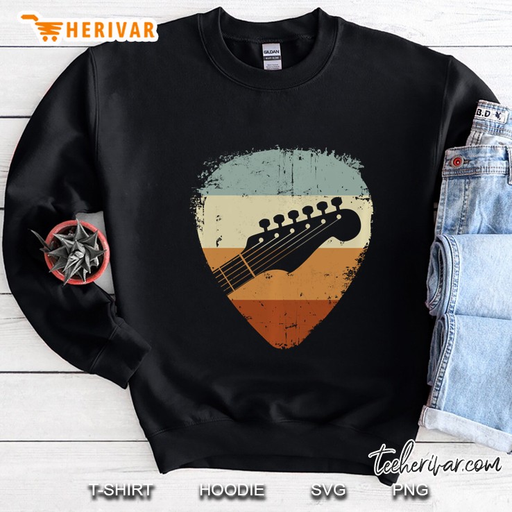 Guitar Headstock Vintage Pick For Guitarist Guitar Player Pullover Sweatshirt