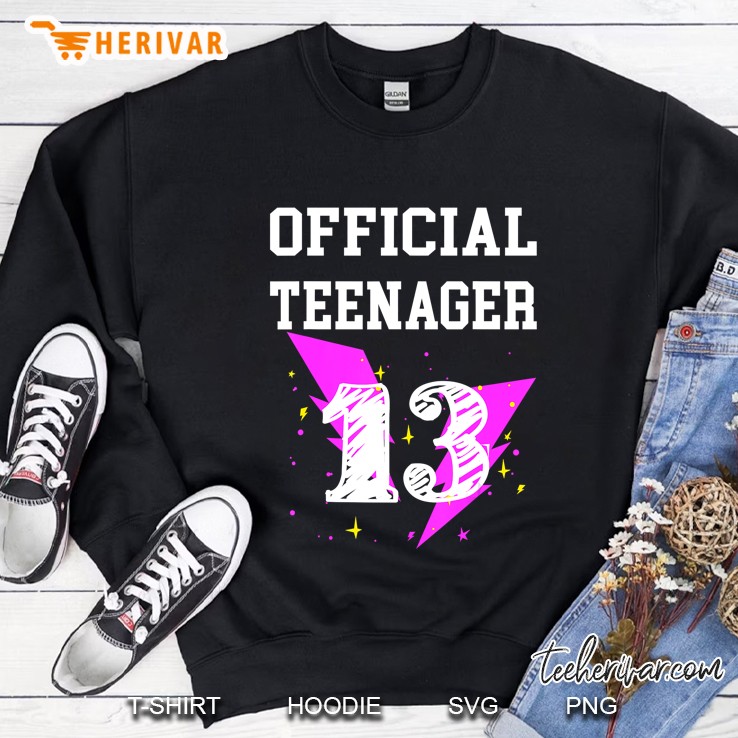 Official Teenager 13Th Birthday 13 Years Old Girl Pink Gift Sweatshirt
