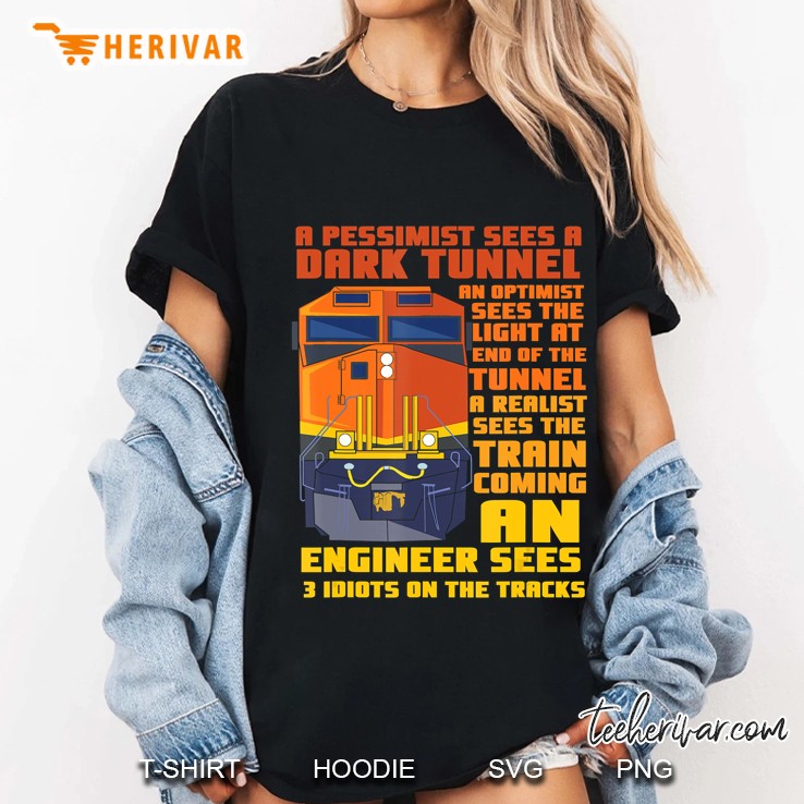 Railroad Train Engineer Sees 3 Idiots On The Tracks Hoodie