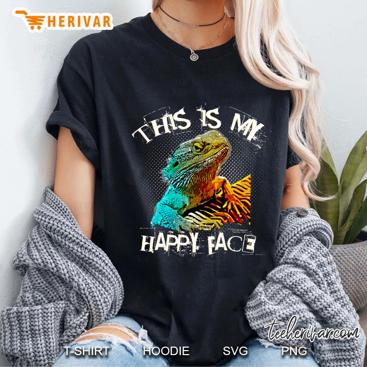 This Is My Happy Face Funny Pet Bearded Dragon Pullover Hoodie