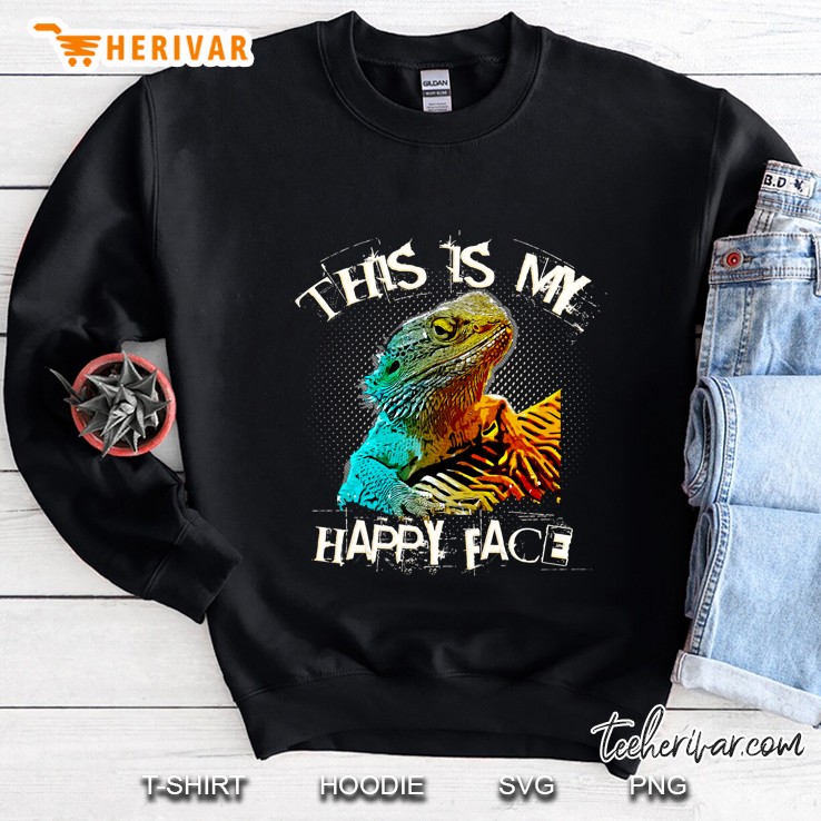 This Is My Happy Face Funny Pet Bearded Dragon Pullover Mugs