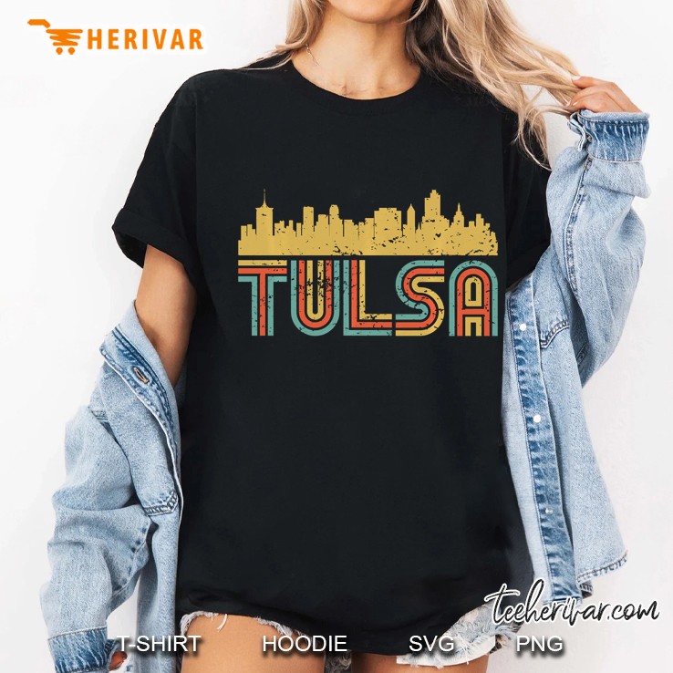 Vintage Retro Tulsa Oklahoma Skyline Hoodie