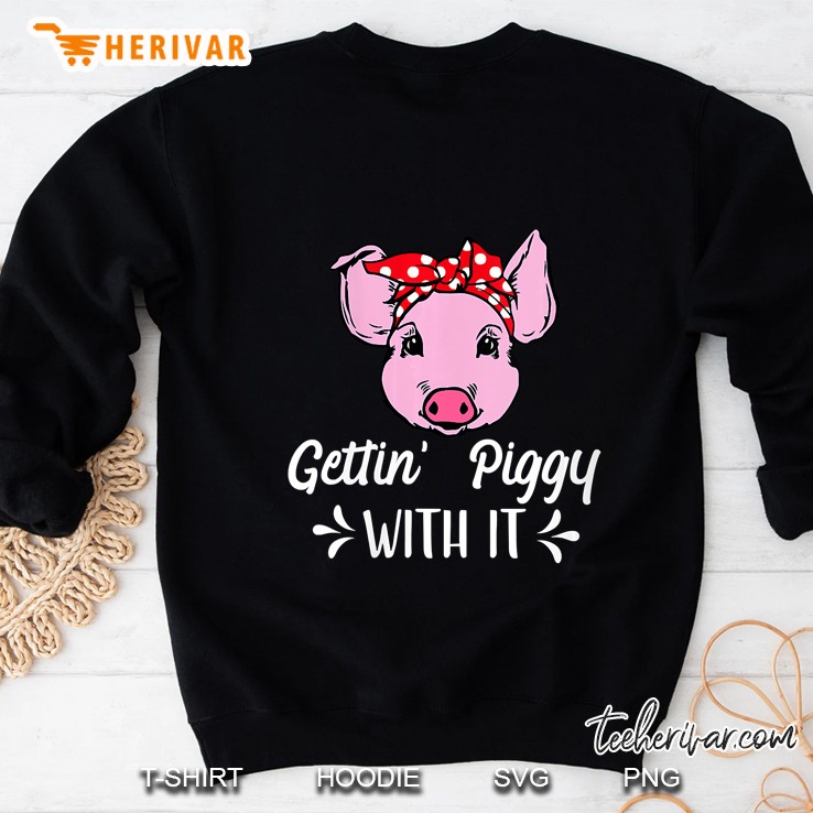 Womens Getting Piggy With It Gift V-Neck Sweatshirt
