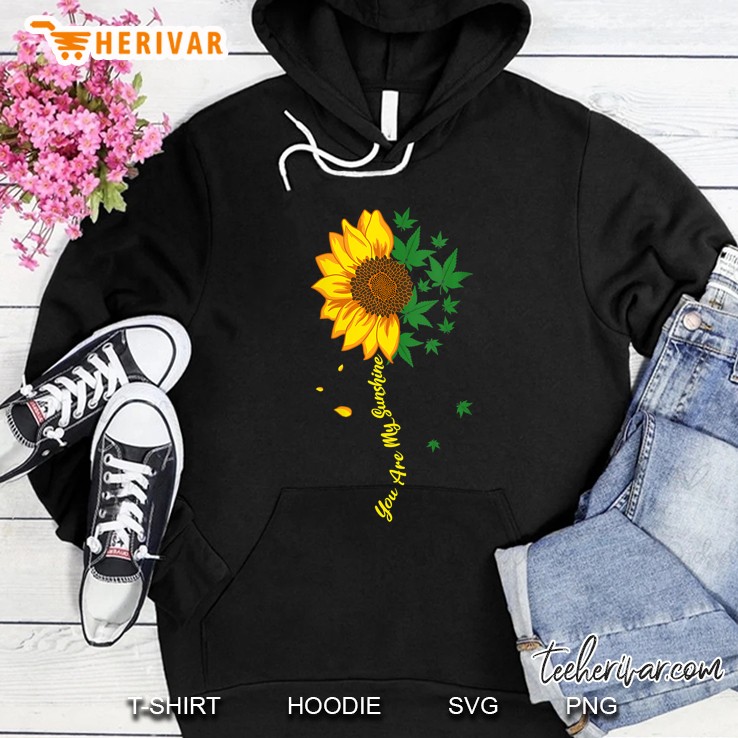 Womens Sunflower Marijuana Cannabis Stoner Weed You Are My Sunshine V-Neck Mugs