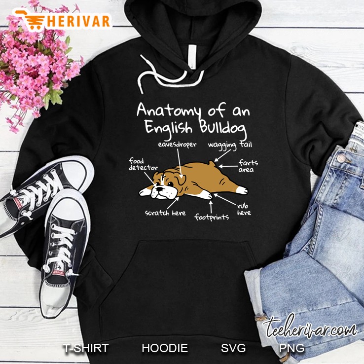 Anatomy Of A English Bulldog Hoodie