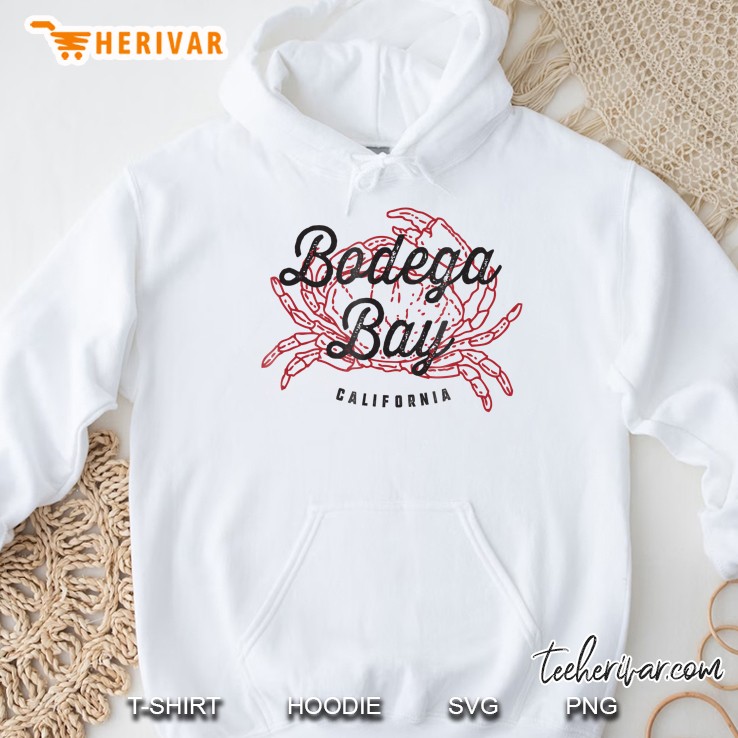 Bodega Bay California Cool Vintage Red Crab Shirt Hoodie