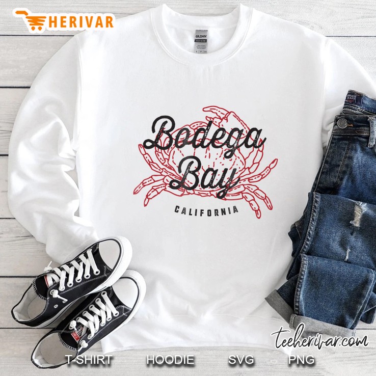 Bodega Bay California Cool Vintage Red Crab Shirt Sweatshirt