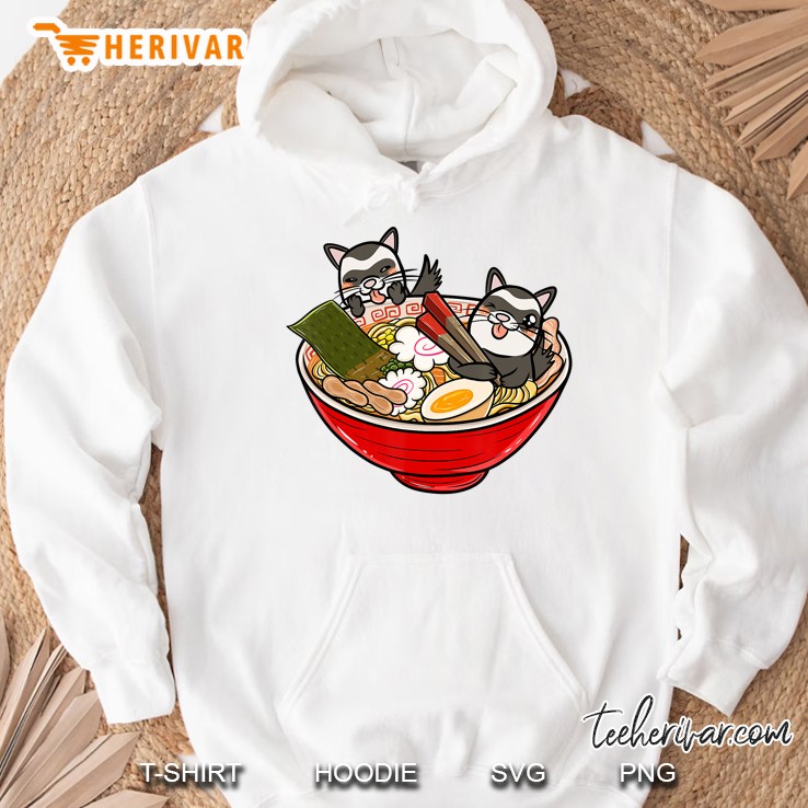 Ferret Japanese Ramen Kawaii Funny Pe Hoodie