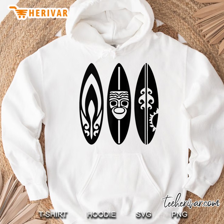 Tiki Barber Hawaiian Surfing Boards Kalalau Beach Big Kahuna Tank Top Hoodie