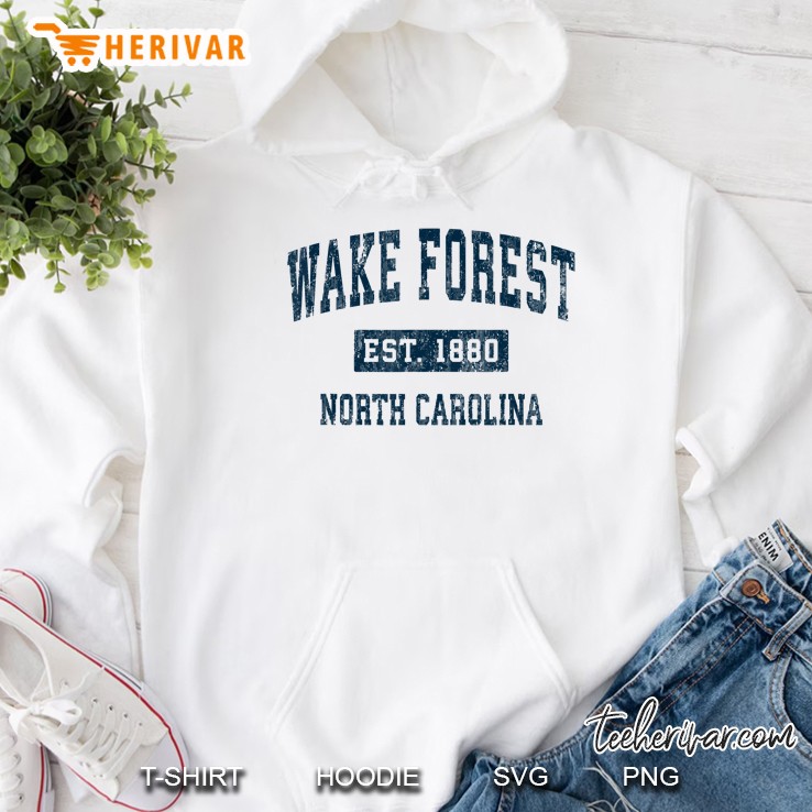 Wake Forest North Carolina Nc Vintage Sports Design Navy Hoodie