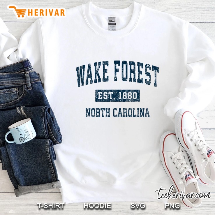 Wake Forest North Carolina Nc Vintage Sports Design Navy Sweatshirt