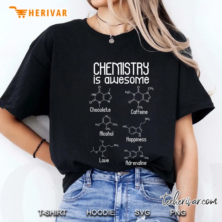 Chemistry Is Awesome Tshirt - Caffeine Molecule Hoodie