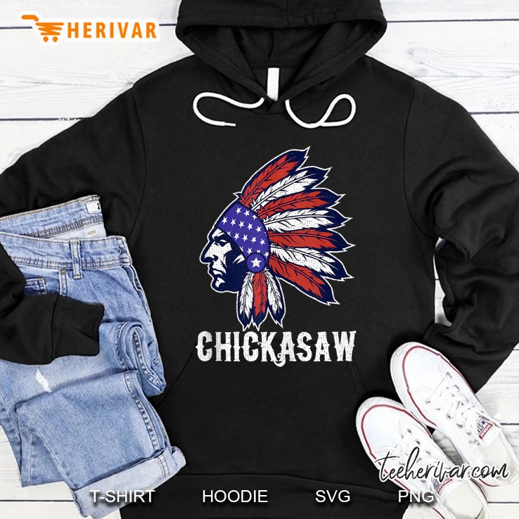 Chickasaw Native American Flag Pride Headdress Tank Top Hoodie