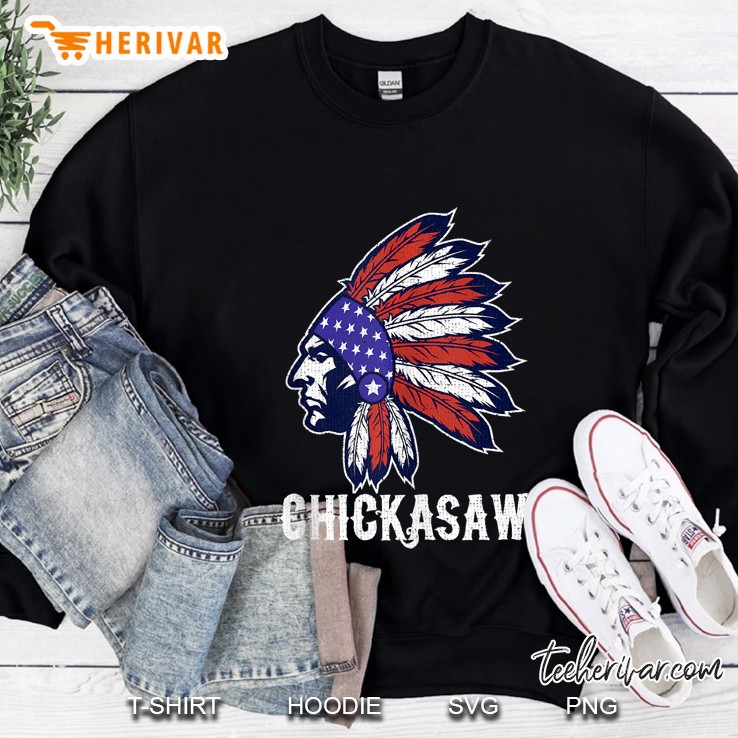 Chickasaw Native American Flag Pride Headdress Tank Top Sweatshirt