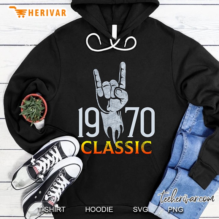 Distressed Metal Rocking Since 1970 Classic Hoodie