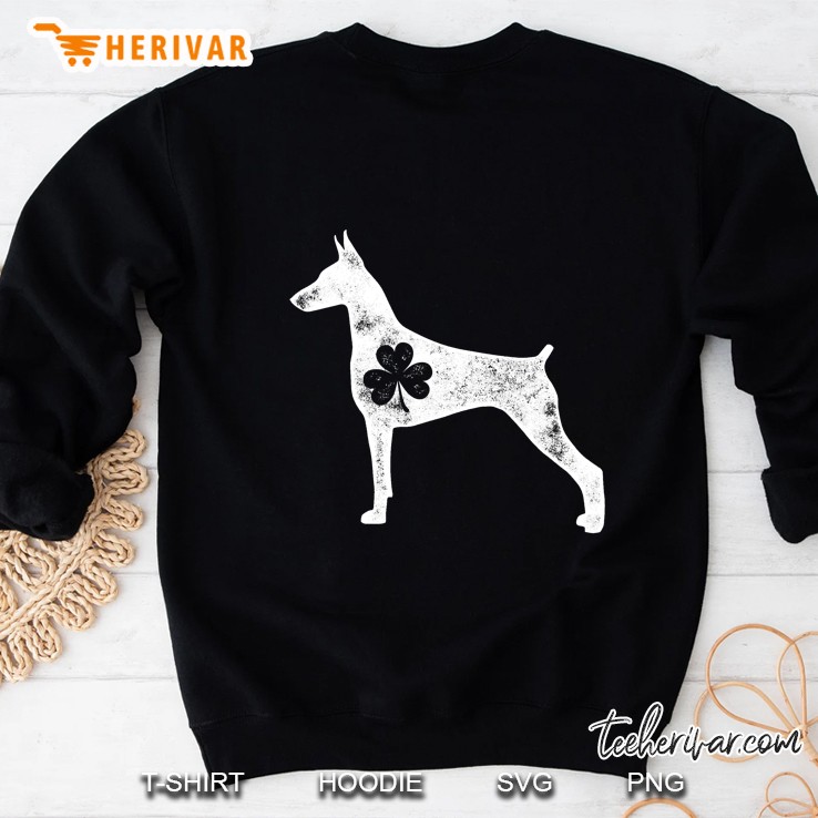 Doberman St Patricks Day Boys Girls Shamrock Dog Lover Gift Sweatshirt
