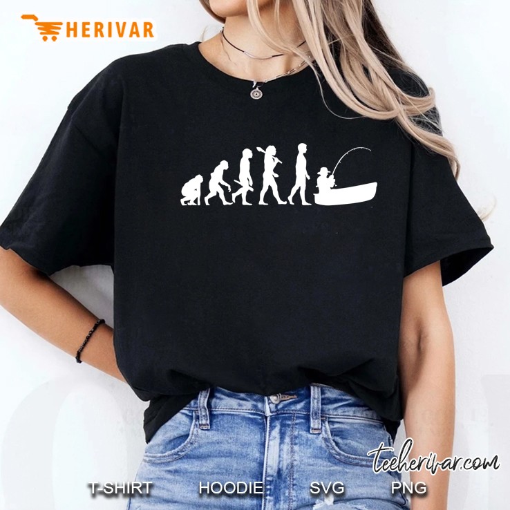 Fishing Boat Lake Sea Fisher Evolution Funny Gift Ladies Tee
