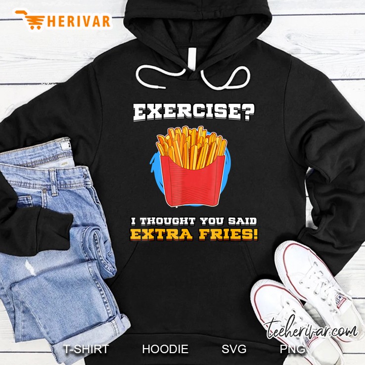 Funny Exercise , Extra Fries, Fat Guy By Zany Brainy Mugs