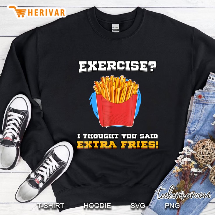 Funny Exercise , Extra Fries, Fat Guy By Zany Brainy Mugs