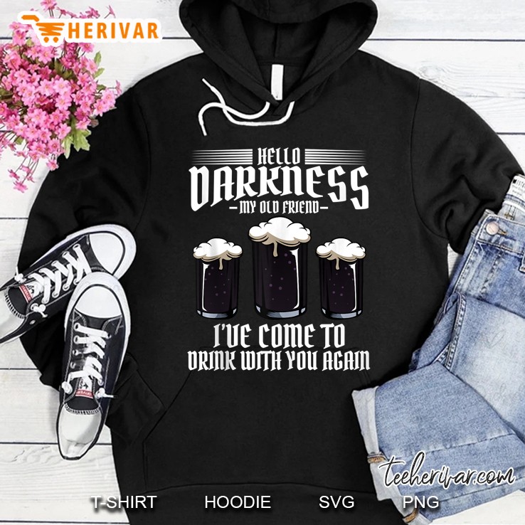 Hello Darkness My Old Friend Black Beer Schwarzbier Funny Tank Top Mugs