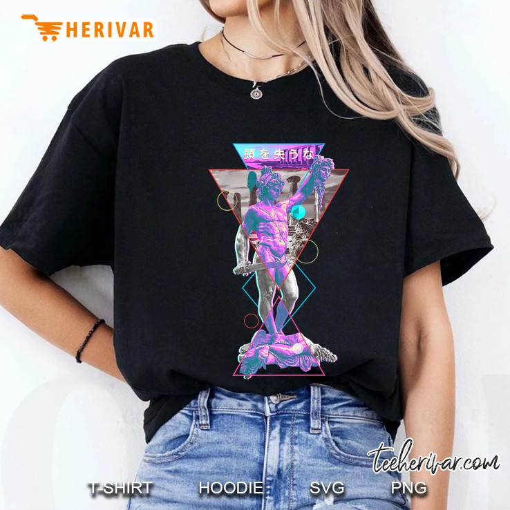 Perseus And Medusa Vaporwave Aesthetic 1980S Art Japanese Premium Ladies Tee